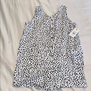Billabong White and Black Polka Dot Girls Romper Size Medium 10 NEW